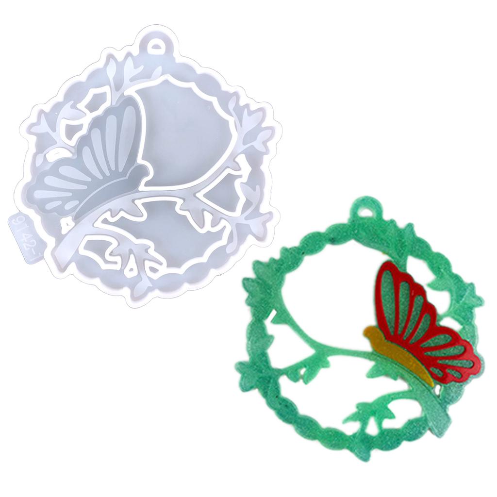 Photo Frame Pendant Silicone Mold Christmas Tree Butterfly Mold Epoxy Resin Moon Base Bracket Mold Suitable for Crafts