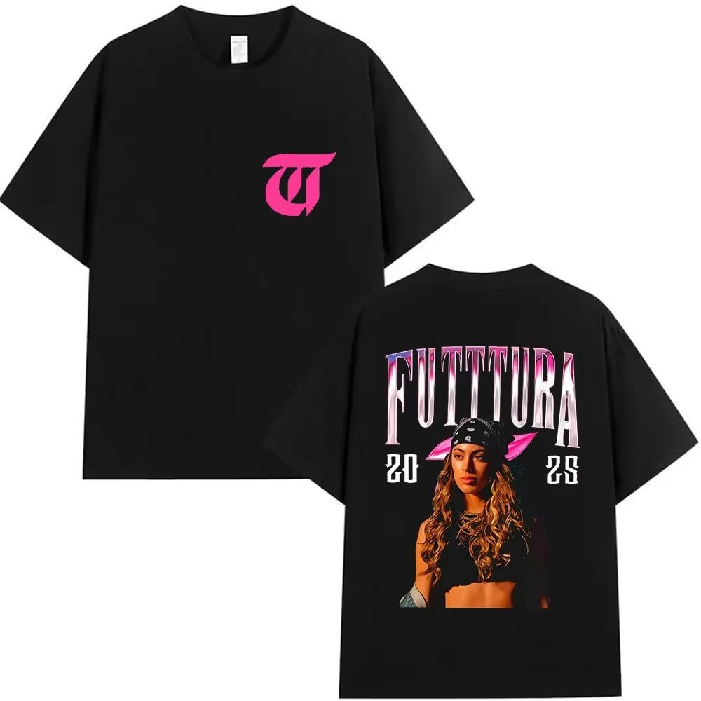 Koszulki Hip Hopowe Piosenkarka TINI STOESSEL Futtura Tour Nowy Album Koszulki Graficzne Moda Harajuku Krótki Rękaw Bawełna Codzienne Streetwear