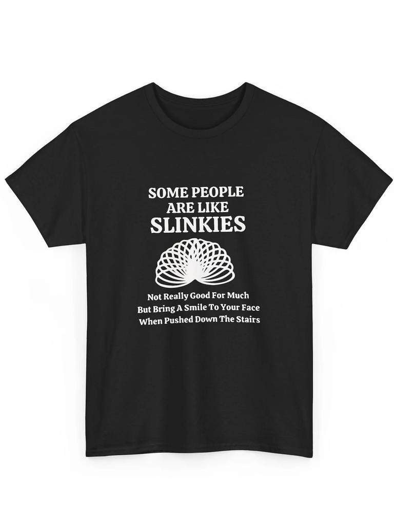 Men'S Humorous Cotton T-Shirt - "Some People Are Like Slinkies" Print