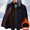 Men's Winter Woolen Jacket for Middle-Aged and Elderly: Plus Velvet Thickened Cotton Outerwear