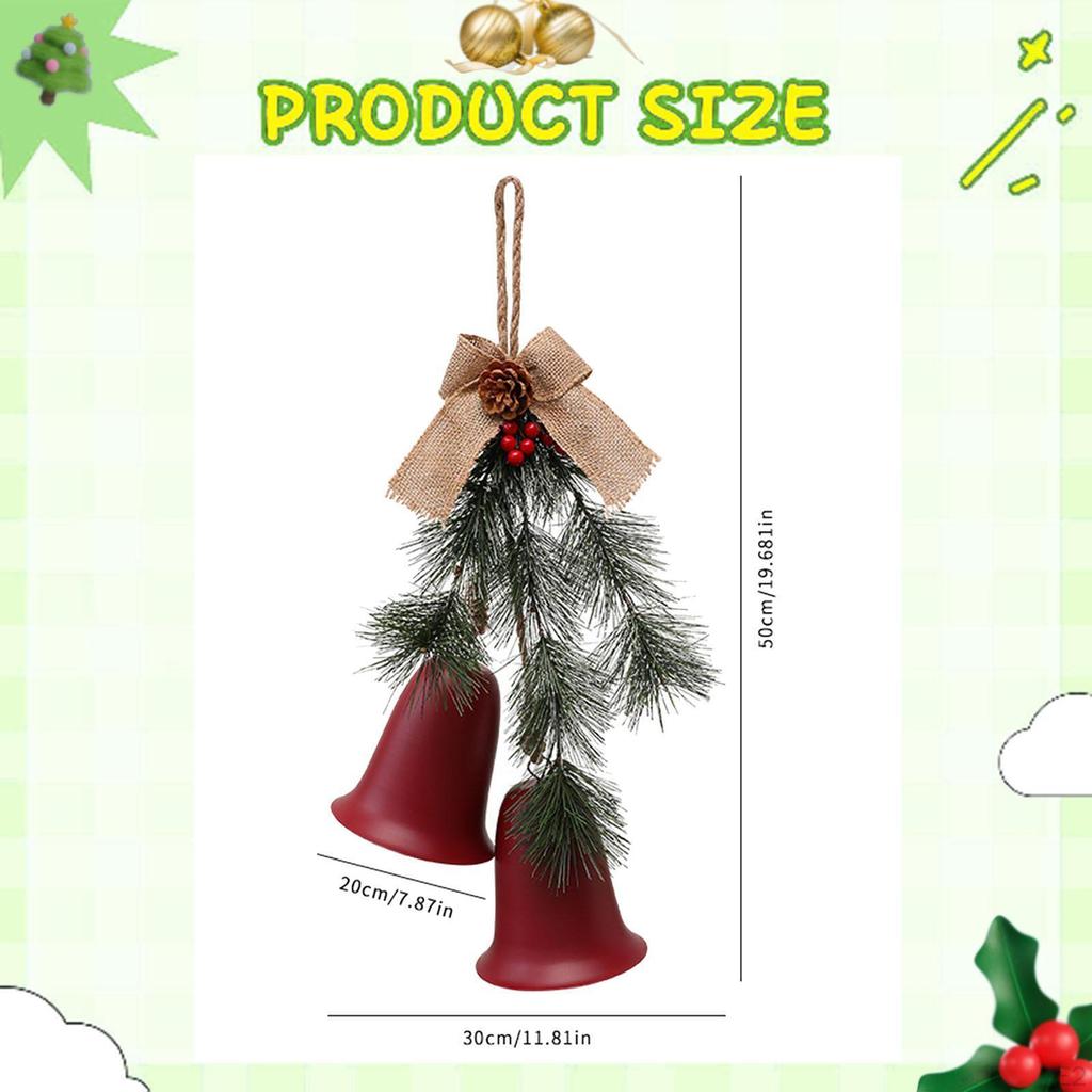 Christmas Bell Ornament Charm Pendant Decorative Rustic Tree Decoration Xmas Decor for
