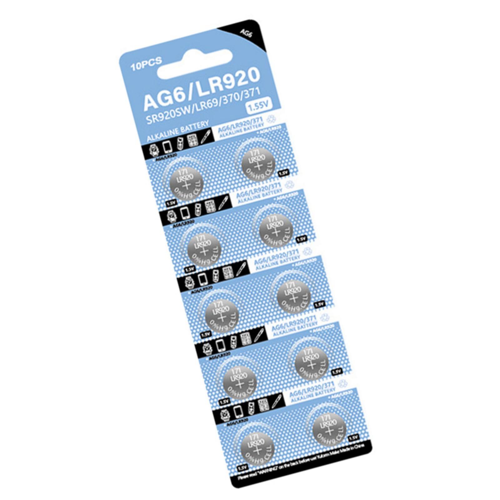 

10 шт. батареек AG6 SR920SW SR69 SR921 LR920SW 280-31 V371 D371 605 S921E GP371 CX921 SG6 LR921 подходят для часов