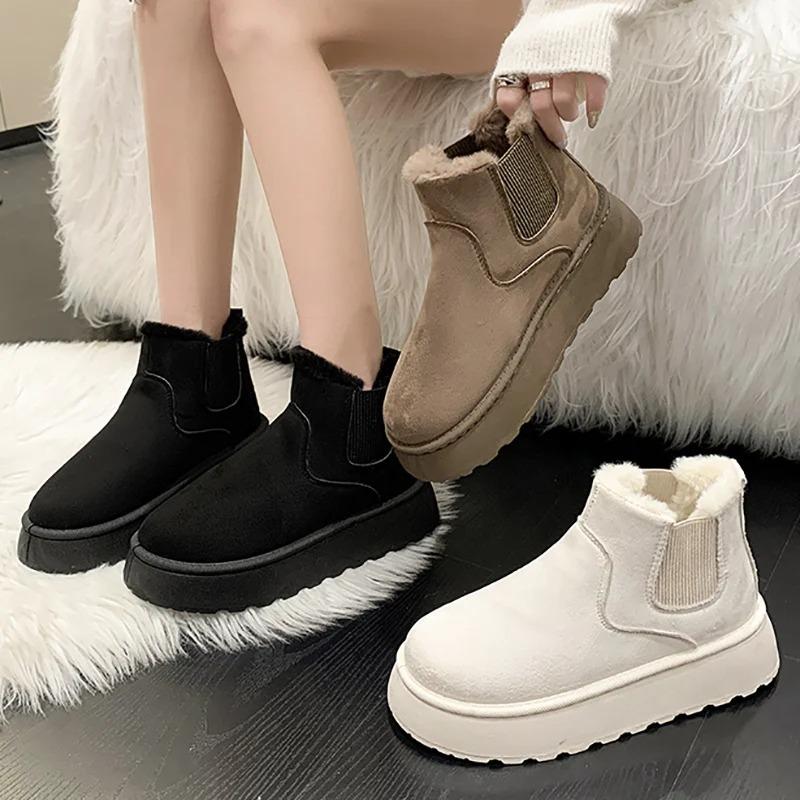 Fashion 2024 New Winter Women Boots High-top Thickened Plush Warm Snow Boots Women Simple Versatile Comfortable Cotton Shoes for Women