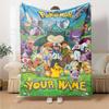 Name Custom Pocket Monster Print Flannel Blanket High Quality Warm Comfortable Cover for All Seasons Perfect for Gifts Home Decor