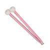 2Pcs Drum Mallet Felt Head Wooden Handle Non Slip Instrument Accessory Set Kit for Playing Pink