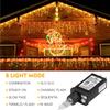 10m 400 LEDs Solar Powered LED Curtain Icicle String Light IP44 Waterproof 8 Modes Ambiance Lamp