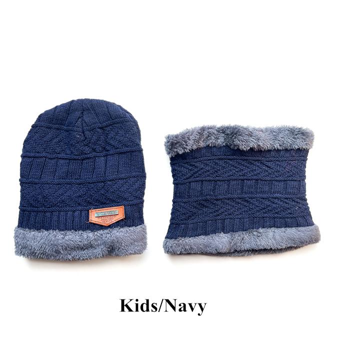 2026 New TW DDA558 Velvet Lined Thicken Ski Skull Caps Men Kids Winter Hat Scarf Set Neck Warmer Wool Knitted Beanie Hats