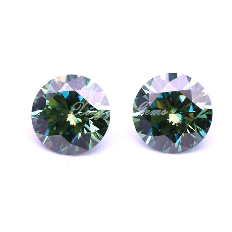 Round Multicolor Moissanite Stones: Red, Yellow, Blue, Green & Paraiba Colors