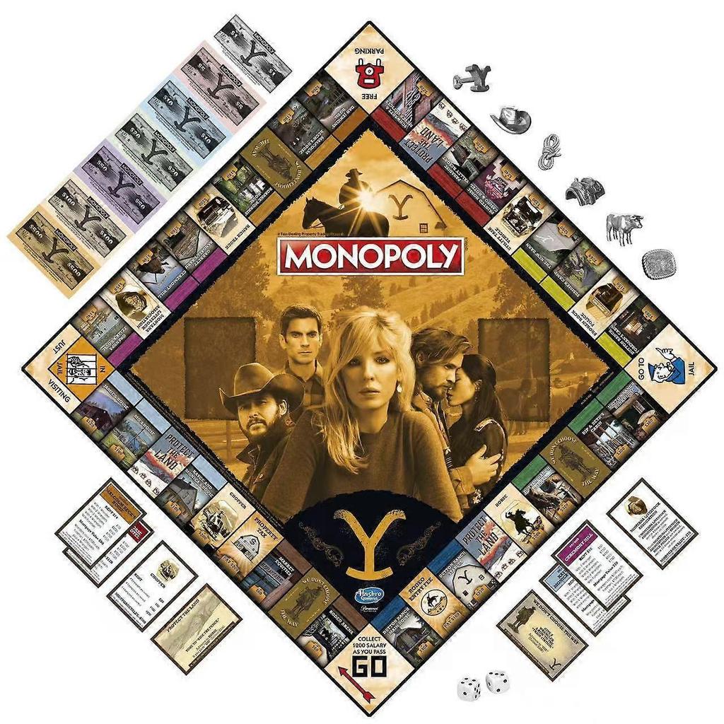 Yellowstone Monopoly Board Game Card Game Strategy Family Friends Party Entertainment Tabletop Game