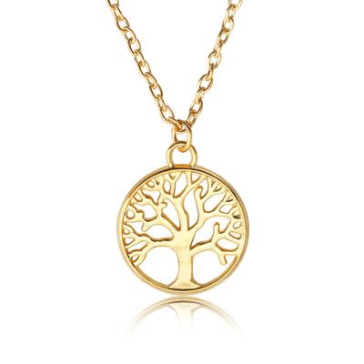 Retro Hollow Tree of Life Alloy Pendant Necklace, 2026 Women's Personalized Peace Tree Necklace 2025 Accessories