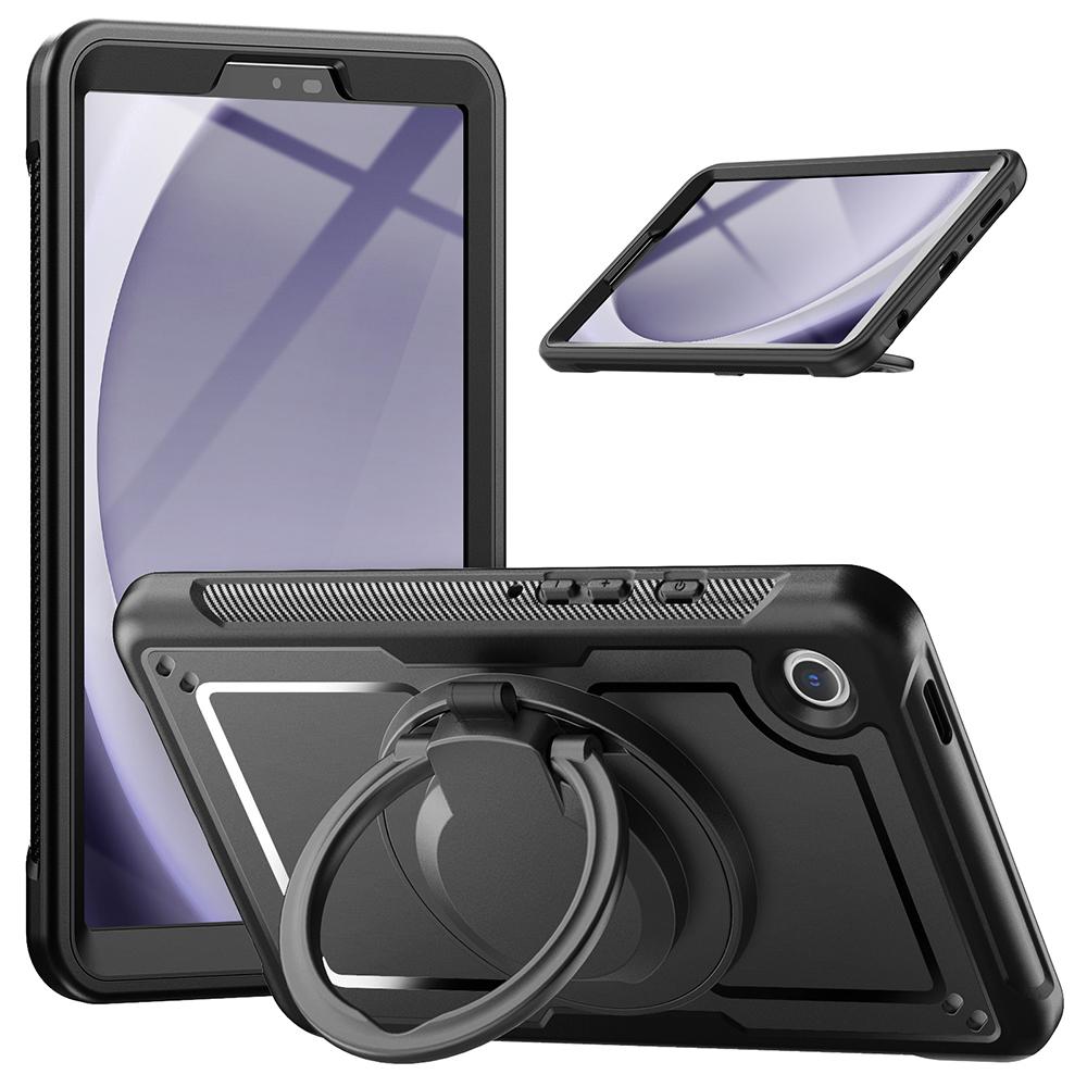 For Samsung Galaxy Tab A9 (SM-X110/X115/X117) Case Rotating Kickstand PC+TPU Shockproof Tablet Cover