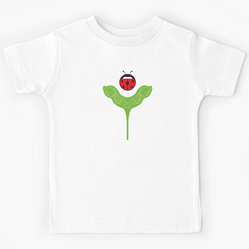 Cute Modern Ladybug (Ladybird) Seamless Repeat Pattern Kids T-Shirt 100