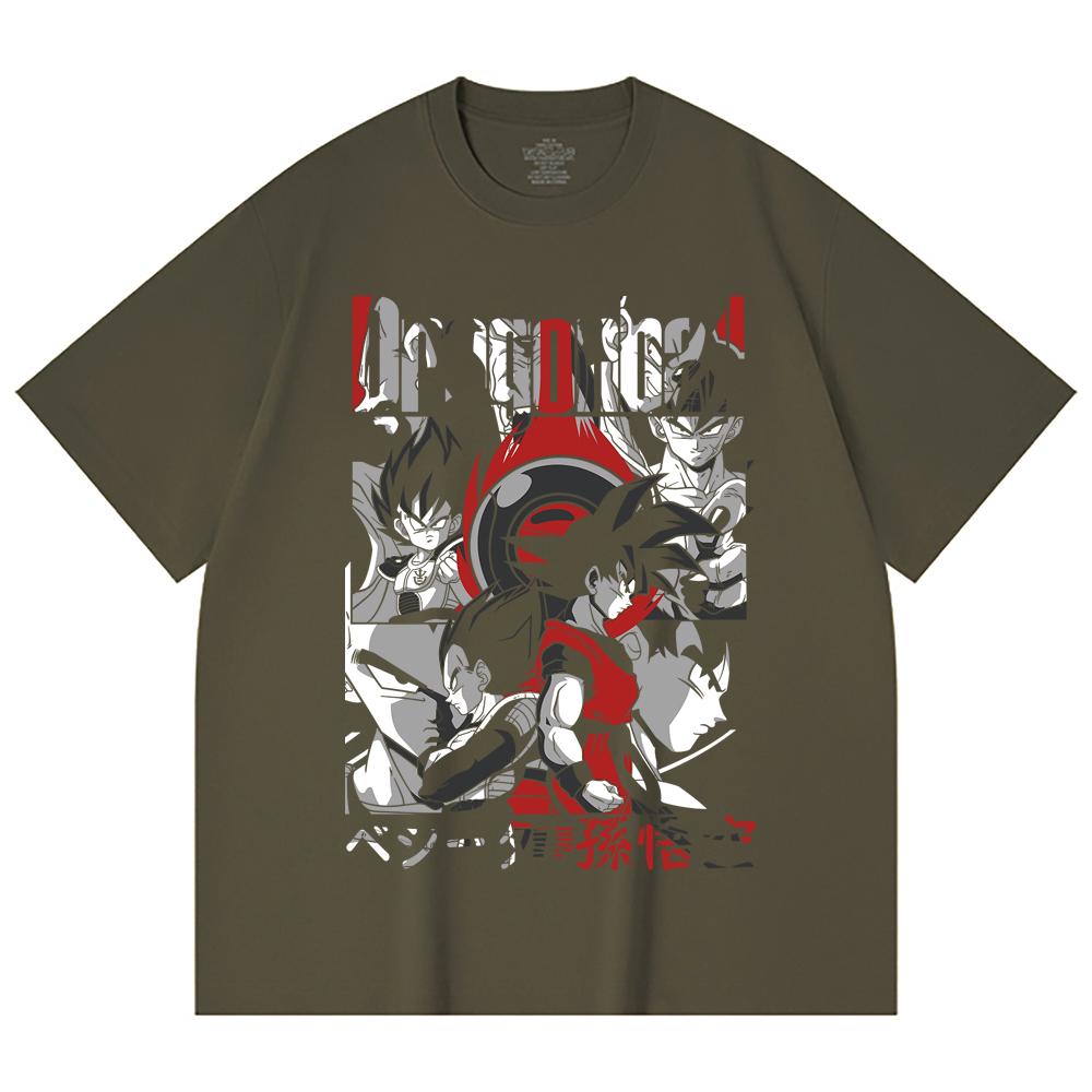 230 Gsm 100% Cotton Dragon Ball V36 Goku Vegeta Print Unisex Heavy Cotton T Shirt