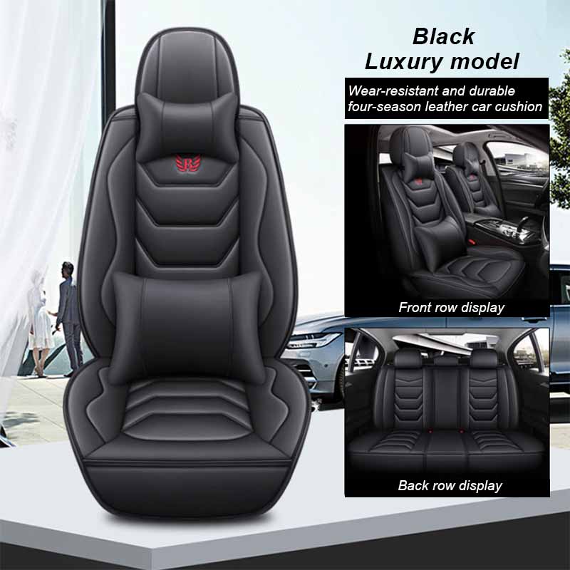 Universal Leather Car Seat Cover 5-seater Full Set of Car Seats for Most Honda Toyota Chevrolet Ford Nissan Cars, Trucks, SUVs.