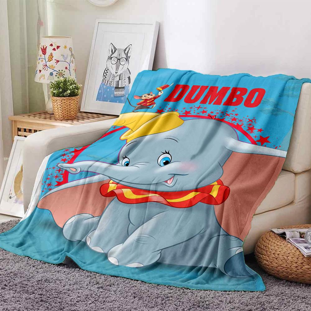 Dumbo'S Big Blue Dream Flannel Blanket Super Soft Warm Cozy Blanket For Sofa Bed Office Travel Allseason Home Decor Gift