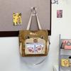 Make-up Bag New Contrasting Color Cartoon Cute Tote Bag Large Capacity Trendy Messenger Bag Portable Student Tote