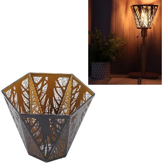 Lamp Shade E27 E26 Desk Lamp Wrought Iron Lampshade Black Forest Tree Carving Metal Lampshade Bedroom Bedside Decoration