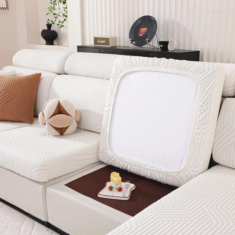 

Эластичный чехол для дивана, жаккардовый регулируемый эластичный чехол для дивана в гостиной, чехол для сиденья дивана 1, 2, 3, 4, Г-образный, полный комплект Sofa back cover белый