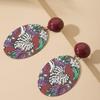 Trendy Large Statement Print Women's Dangle Earrings: Fashionable, Versatile, and Unique