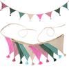 Fade Resistant Cotton Crepe Fabric Bunting Triangle Pennant Children's Room Wall Hanging Party Accessories