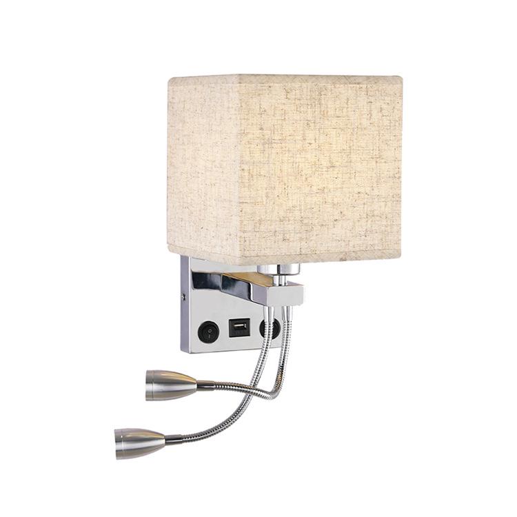 USB Charging European Style LED Wall Lamp for Indoor Use - Ideal for Hotels and Bedrooms