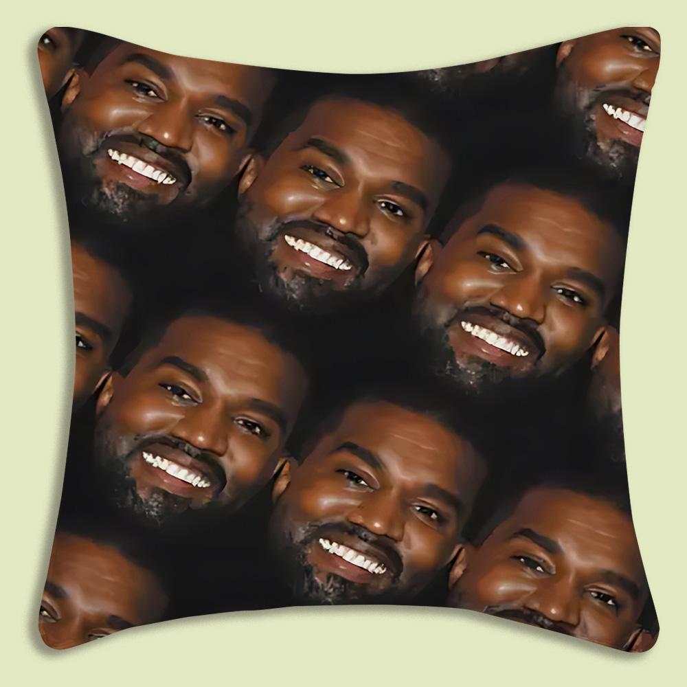 Funny Kanye West Meme Pillow Covers Cartoon Sofa Decorative Home Double-Sided Printing Short Plush Cute Cushion Cover