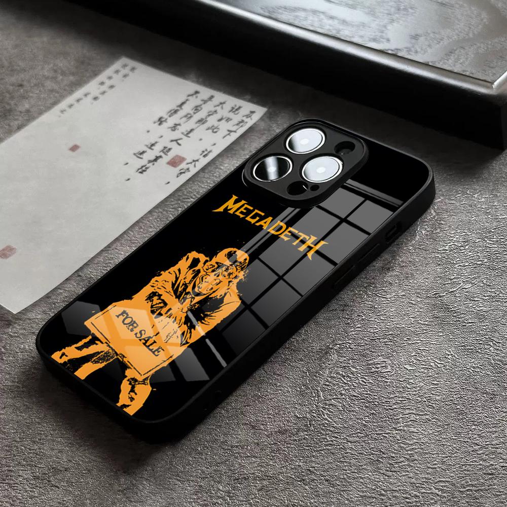 Rock Band M-Megadeth Phone Case For 17 Pro Max IPhone 16 Pro 15 12 11 13 Mini X XR XS 14 Plus SE Glass Cover