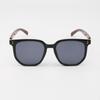 Trendy Square Frame Wood Grain Sunglasses with Brown Lenses - Versatile Style