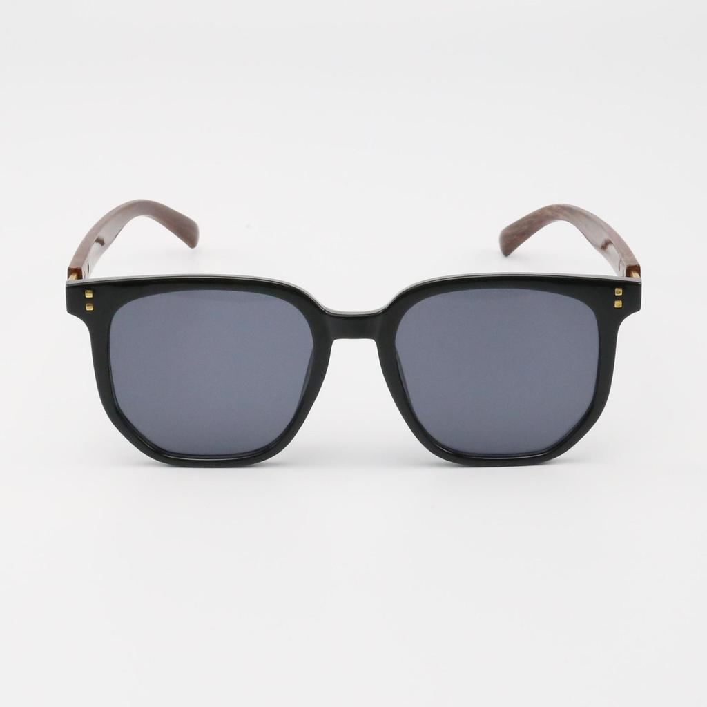 Trendy Square Frame Wood Grain Sunglasses with Brown Lenses - Versatile Style