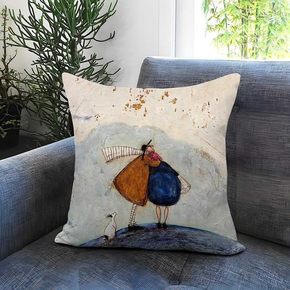 Painting S-Sam Toft Art Cushion Cover Comfortable Reversible Pillow Cover Ideal for Car Sofa Bedroom & Beyond