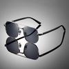 Unisex Retro Double Bridge Sunglasses: Night Vision, Alloy Frame, Trendy Street Style 2404.