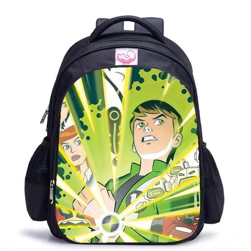 Ben10 Teenager Hacker Klassische Schwarze Schultasche Jungen Entlastende Rückenstütze Schultasche Grundschüler Tägliche Schulrucksack