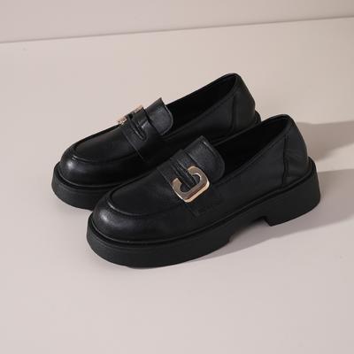 Damen Lederschuhe im britischen StilNeue vielseitige Schuhe für Frühling und HerbstWeiche Sohle Dicke Sohle Slipper Lassen Füße Kleiner Aussehen