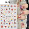 Nail Art Stickers Ins Valentine's Day Black Spades Love Line French Smile Adhesive Nail Stickers