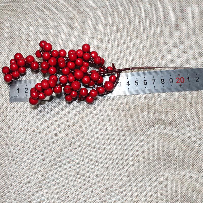 10PCS Chritsmas Decoration Red Berries Simulation Berry Branches Cherry Stamen For Home Xmas New Year Gift Wedding Flower Wreath