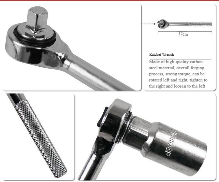 Professional Grade Automotive Repair Tool Set: 40-Piece Chrome Vanadium Steel Socket Wrench & Ratchet Kit for Bike Maintenance