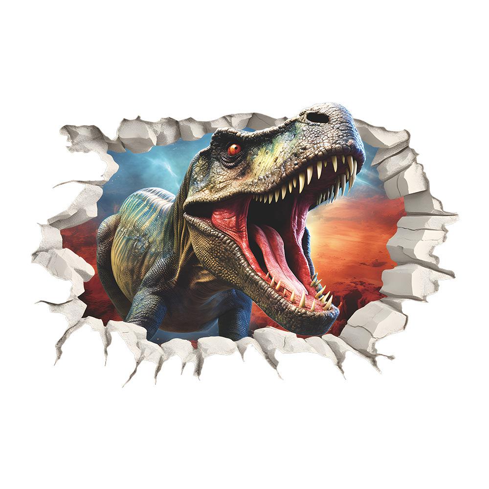 Hole Dinosaur Children's Bedroom Home Wall Beautification Wall Stickers Self-adhesive Can Be Removed