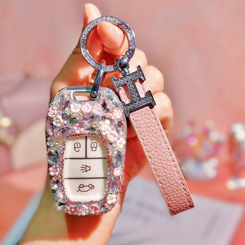 Rhinestone Car Key Shell for Southeast DX7/DX3/DX5/A5/Yi Wu - Fashion Goddess Bag Buckle
