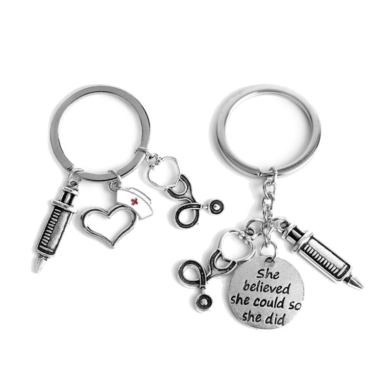 1 pcs Doctor Tools Stethoscope Syringe Pendants Key Chain Medical Students Gifts 1 pcs Doctor Tools Stethoscope Syringe Pendants Key Chain Medical Students Gifts