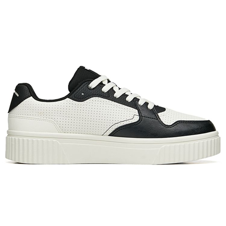 Anta Lifestyle Series Classic Casual Low-Top Skate Shoes Men Sneakers White Black 112238062-2