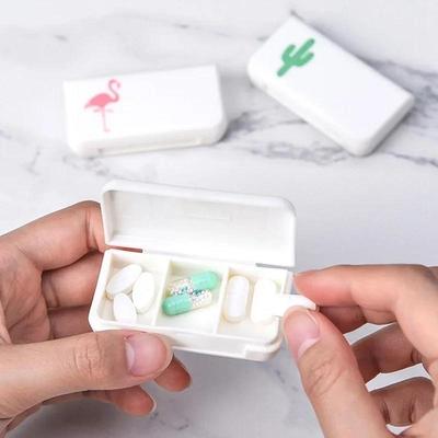 Taşınabilir Üç Bölmeli İlaç Kutusu Saklama Kabı Mini Tablet Dağıtıcı Bağımsız Bölme Ev Kolaylığı Küçük Aletler Malzemeler
