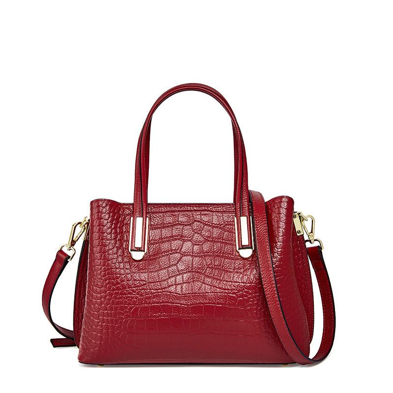 Crocodile Pattern Head Layer Handbag New Trendy Women's Handbag Bag Women's Versatile Leather One-shoulder Women's Bag