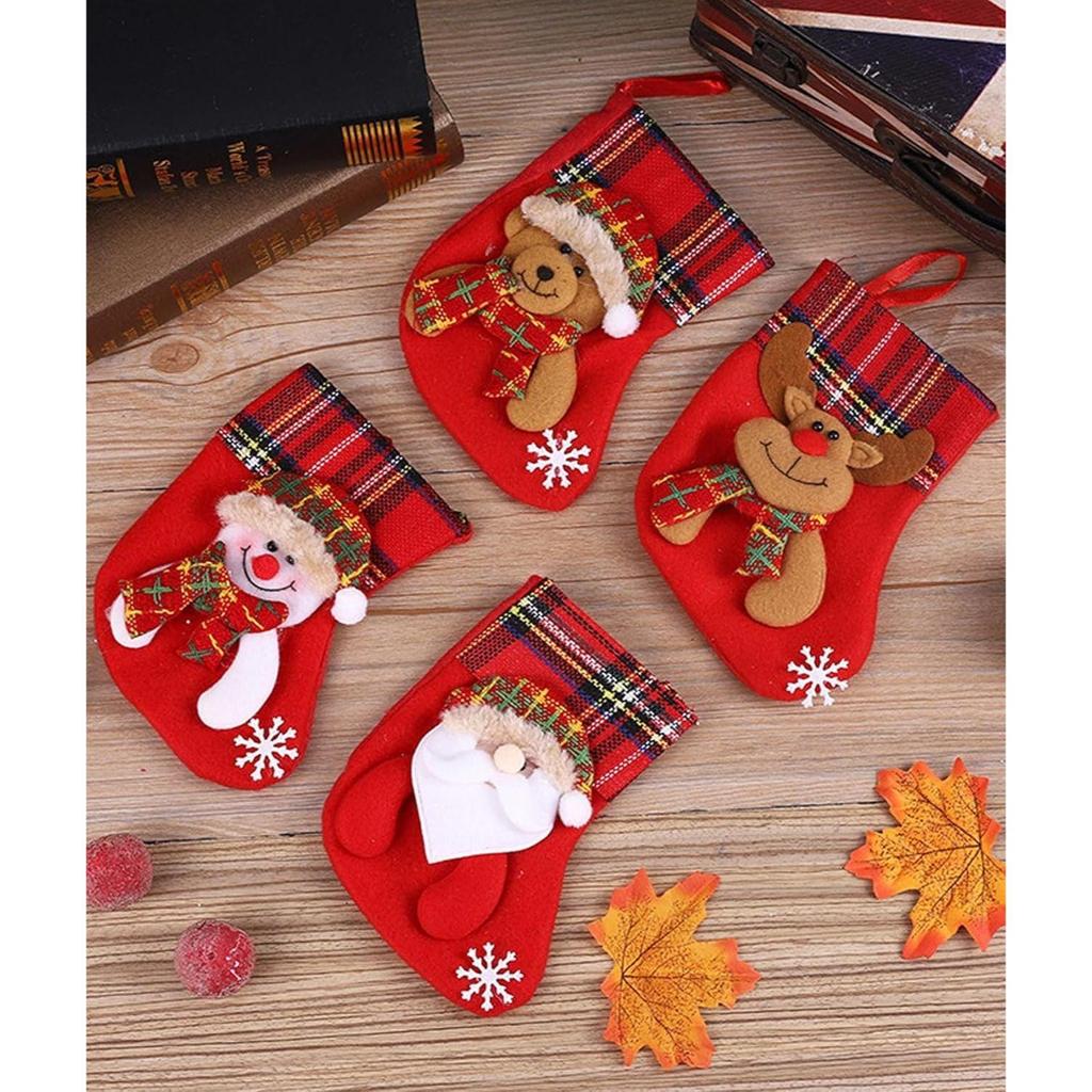 4 Pcs Christmas Tree Decoration Items, Christmas Decor, Christma Decorations Items Ornaments Santa Claus with String Hanging Decor