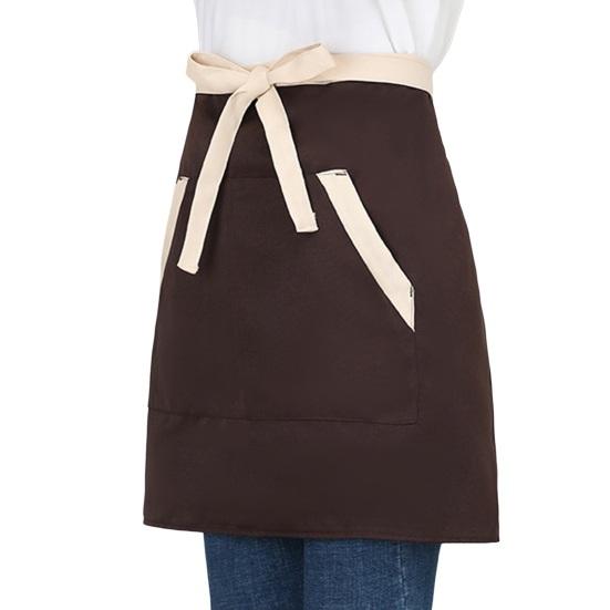 

Фартук для работы шеф-повара с карманами, устойчивый к масляным пятнам, водонепроницаемый полурабочий фартук для домашней кухни, бара, выпечки, сервера, фартуки B кофейный