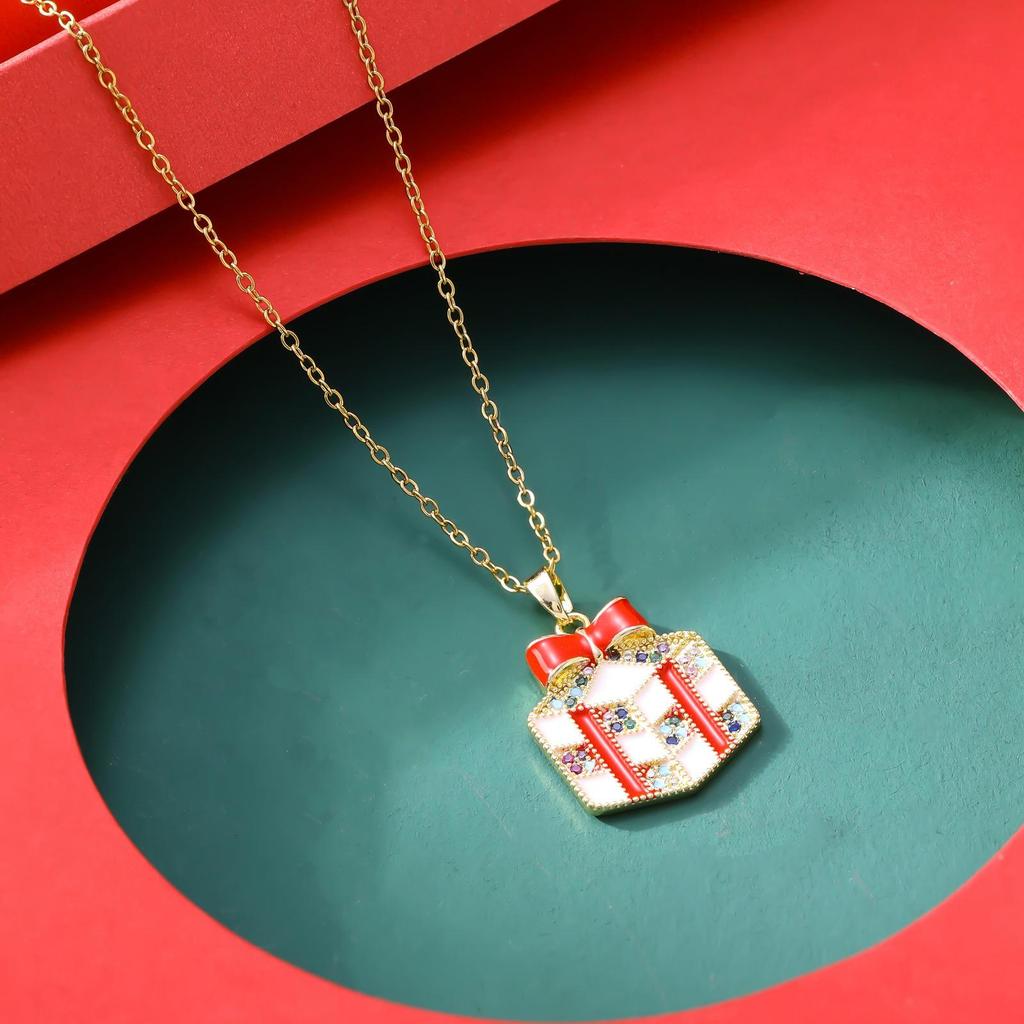 European & American Style Firecracker Bell Pendant Necklace - Non-Fading Christmas Tree Jewelry Gift for Women