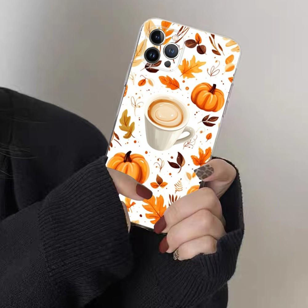 Autumn Leaves Pumpkin Phone Case For IPhone 15 8 7 6 6S Plus X SE 2020 XR XS 14 11 12 13 Mini Pro Max Mobile Case