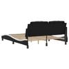 Bed Frame  Viana  without Mattress Black and White 160x200 cm Faux Leather