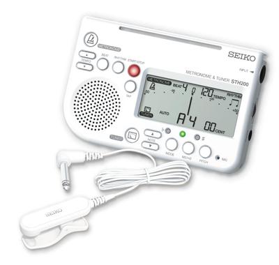 SEIKO Metronome Tuner White with Pickup Microphone Special Pack STH200WHSP & (2-Piece Set)