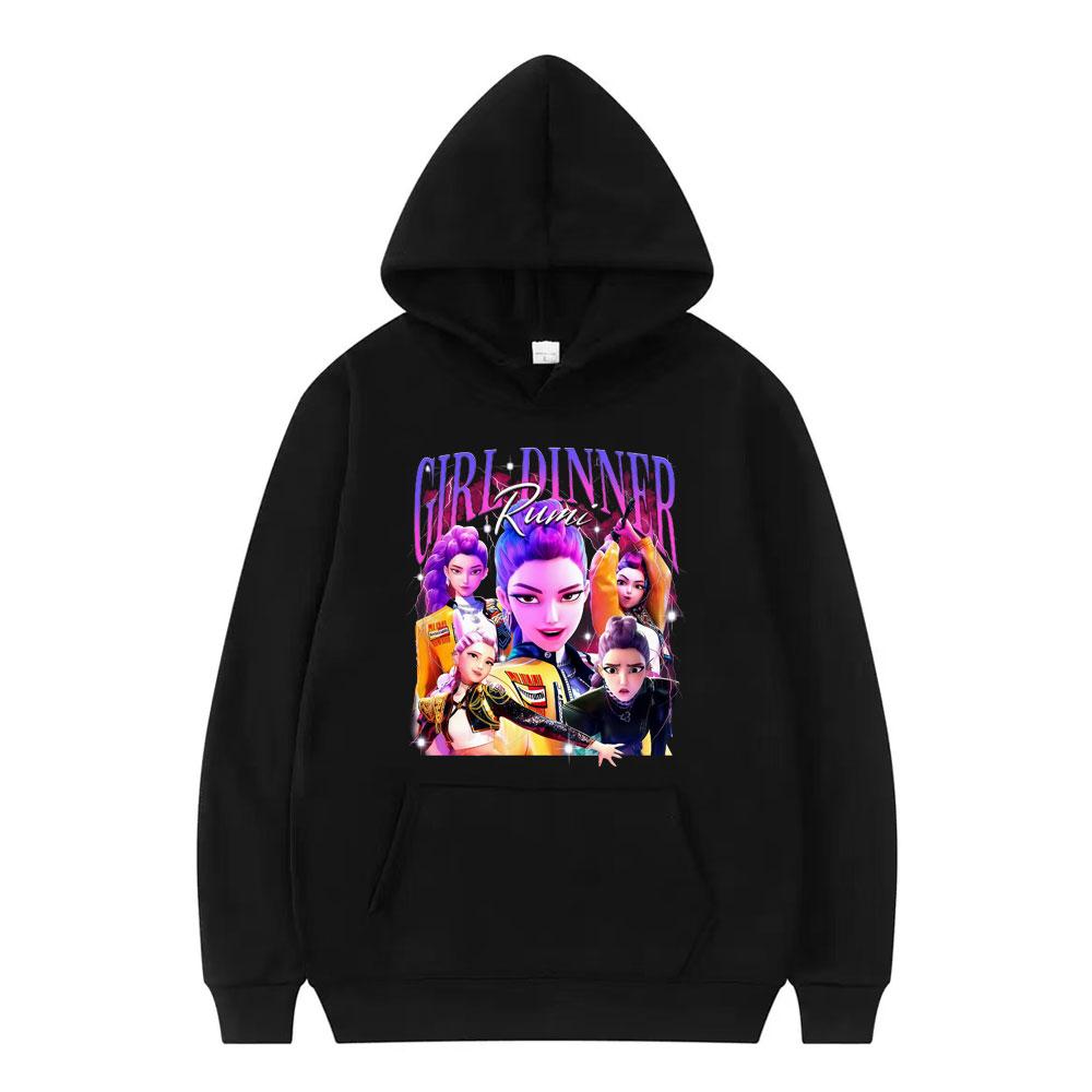 

Girl Dinner Rumi Kpop Demon Hunters Hoodie Fashion Hip Hop Harajuku Sweatshirt Men Women Long-sleeved Casual Aesthetic Pullover 3XL