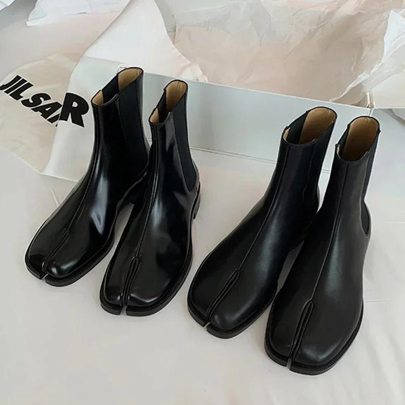 2025 Spring and Autumn New British Style Horseshoe Short Boots with Middle Tube Elasticity and Personalized Design Chelsea Boots